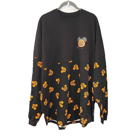 Disney Parks Happy Halloween Spirit Jersey XXL 2XL Glow in Dark Pumpkin Black - Picture 2 of 5